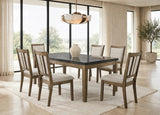 Melstone Brown 7-Piece Genuine Marble-Top Dining Set from Happy Homes - Luna Furniture