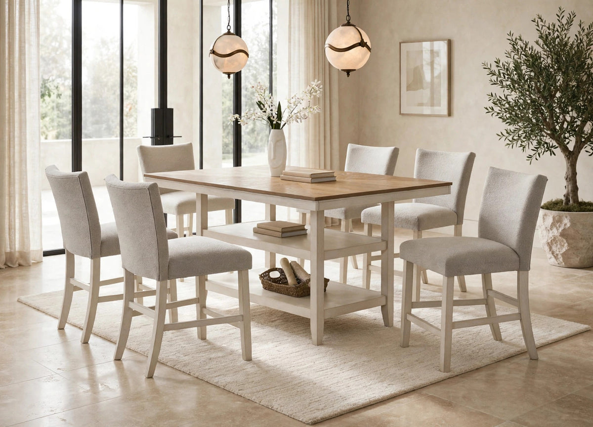 Marton Gray/White 7-Piece Counter Height Set from Happy Homes - Luna Furniture