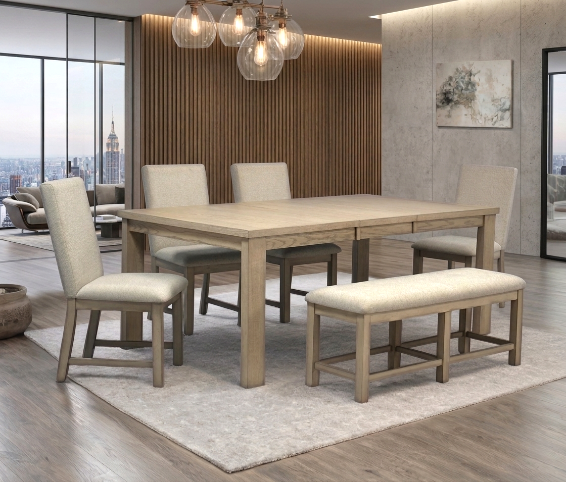 Ditu Light Gray 6-Piece Dining Set from Happy Homes - Luna Furniture