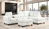 Rocket White PU Reversible Sectional from Happy Homes - Luna Furniture