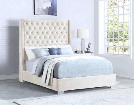 Tykocin Cream Diamond Tufted King Bed from Happy Homes - Luna Furniture
