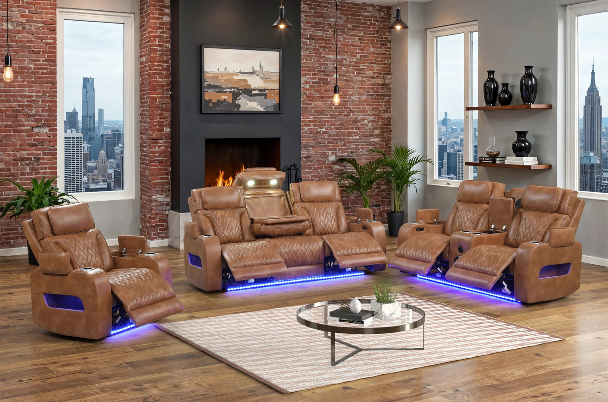 Dubai Brown 3-Piece Power Reclining Living Room Set
