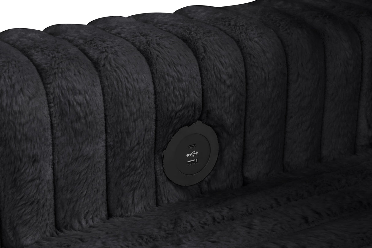 Forever Black Sectional With Pull-Out Bed from Happy Homes - Luna Furniture