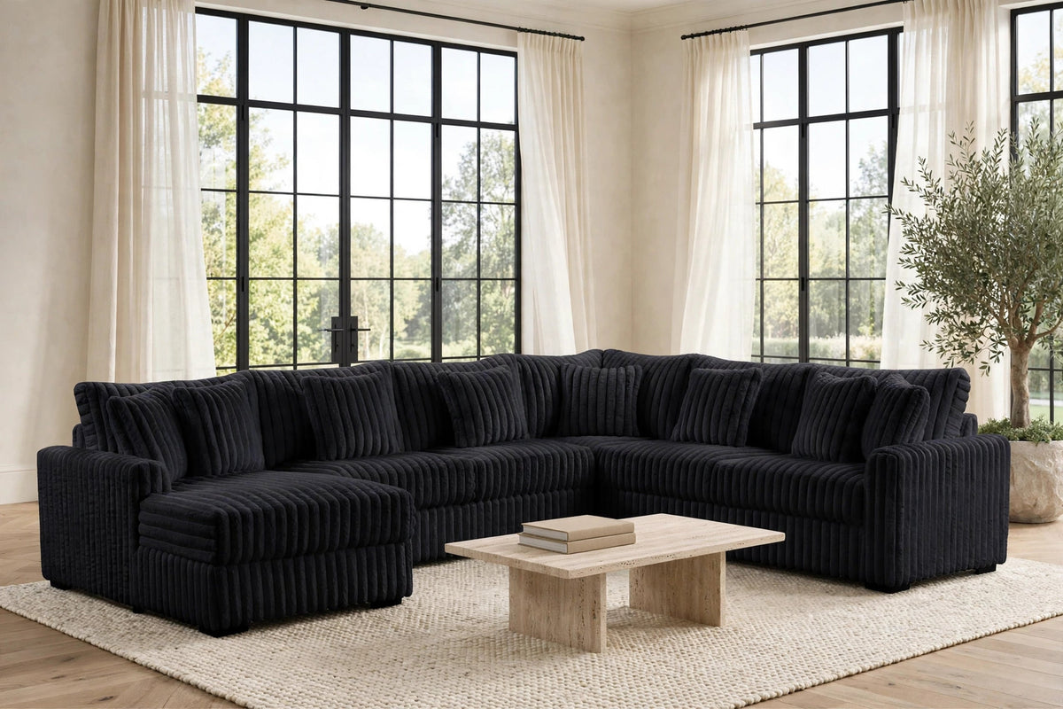 Solana Black Sectional from Happy Homes - Luna Furniture
