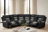 Jordon Black/Gray Reclining Sectional from Happy Homes - Luna Furniture