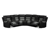 Jordon Black/Gray Reclining Sectional from Happy Homes - Luna Furniture