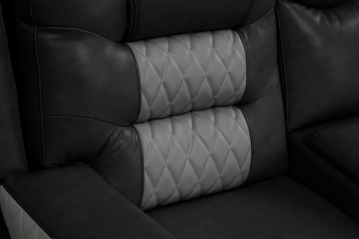 Jordon Black/Gray Reclining Sectional from Happy Homes - Luna Furniture