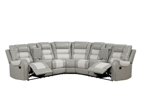 Jordon Gray/White Reclining Sectional from Happy Homes - Luna Furniture