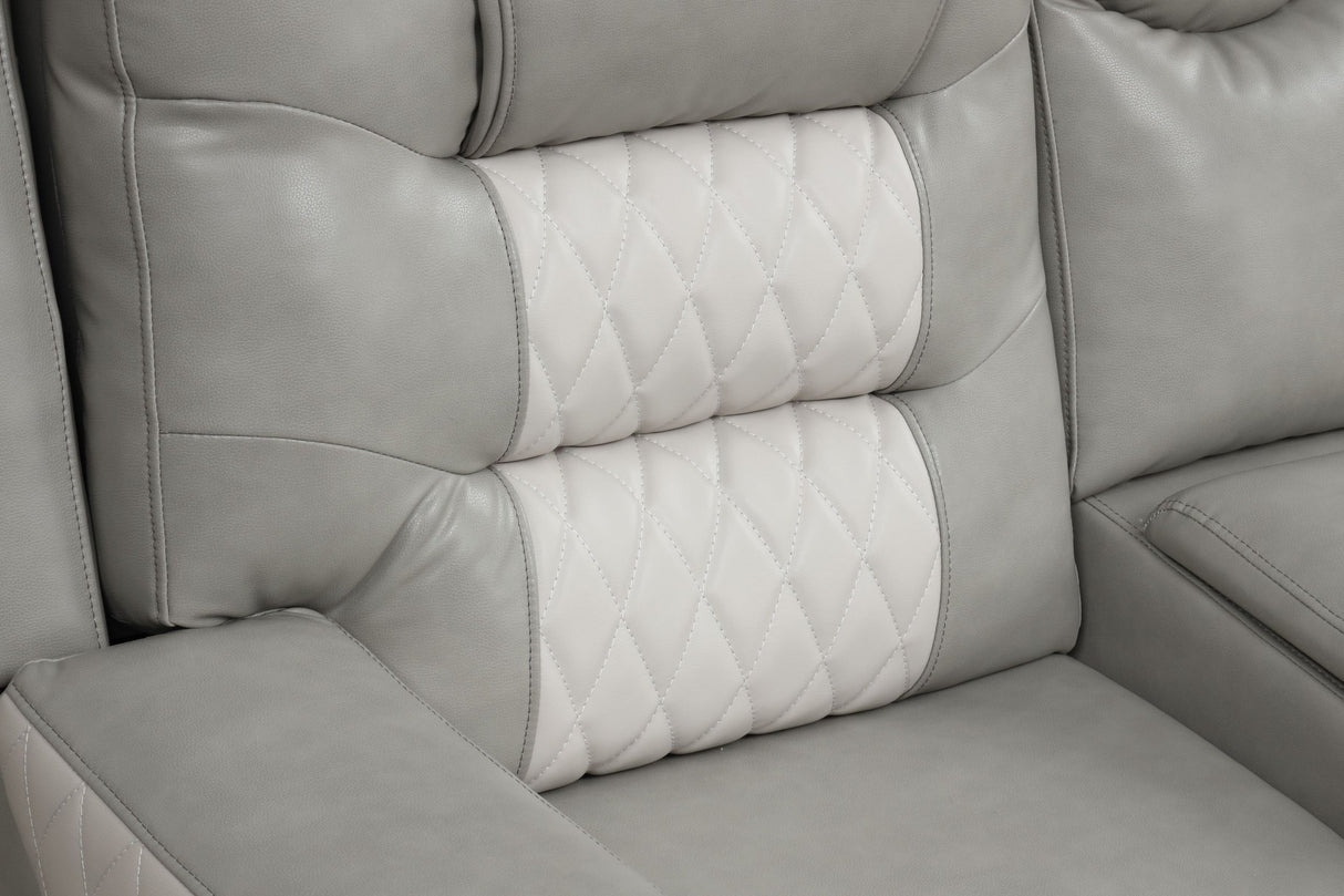 Jordon Gray/White Reclining Sectional from Happy Homes - Luna Furniture