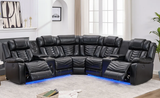 Ace Black Reclining Sectional