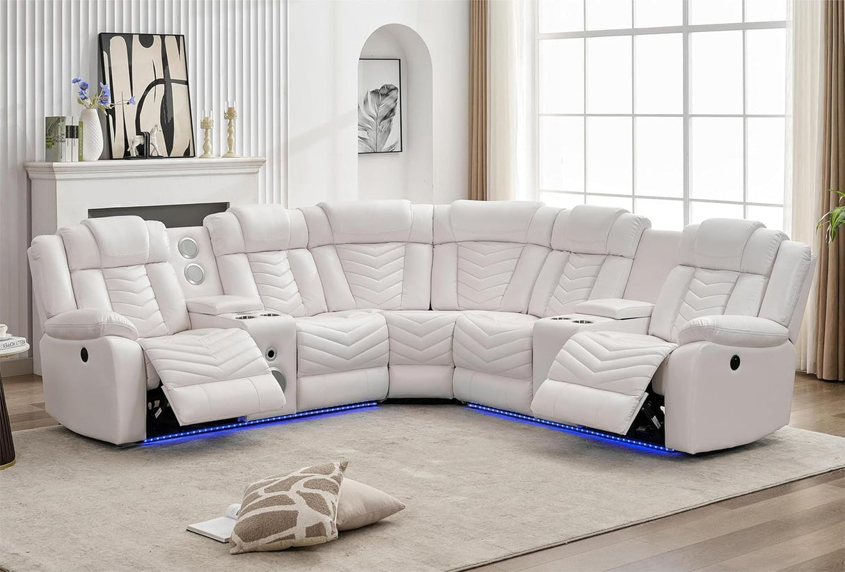 Ace White Reclining Sectional from Happy Homes - Luna Furniture