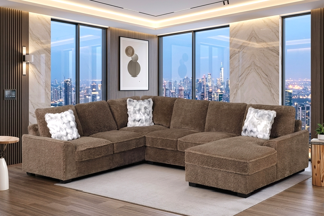 Amara Brown Sectional from Happy Homes - Luna Furniture