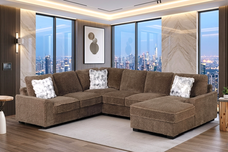Amara Brown Sectional from Happy Homes - Luna Furniture