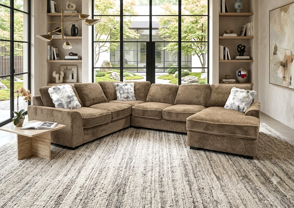 Amara Brown Sectional from Happy Homes - Luna Furniture
