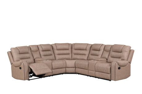 Jordon Brown Reclining Sectional from Happy Homes - Luna Furniture
