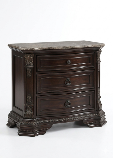 Stana Brown Marble Top Nightstand from Happy Homes - Luna Furniture