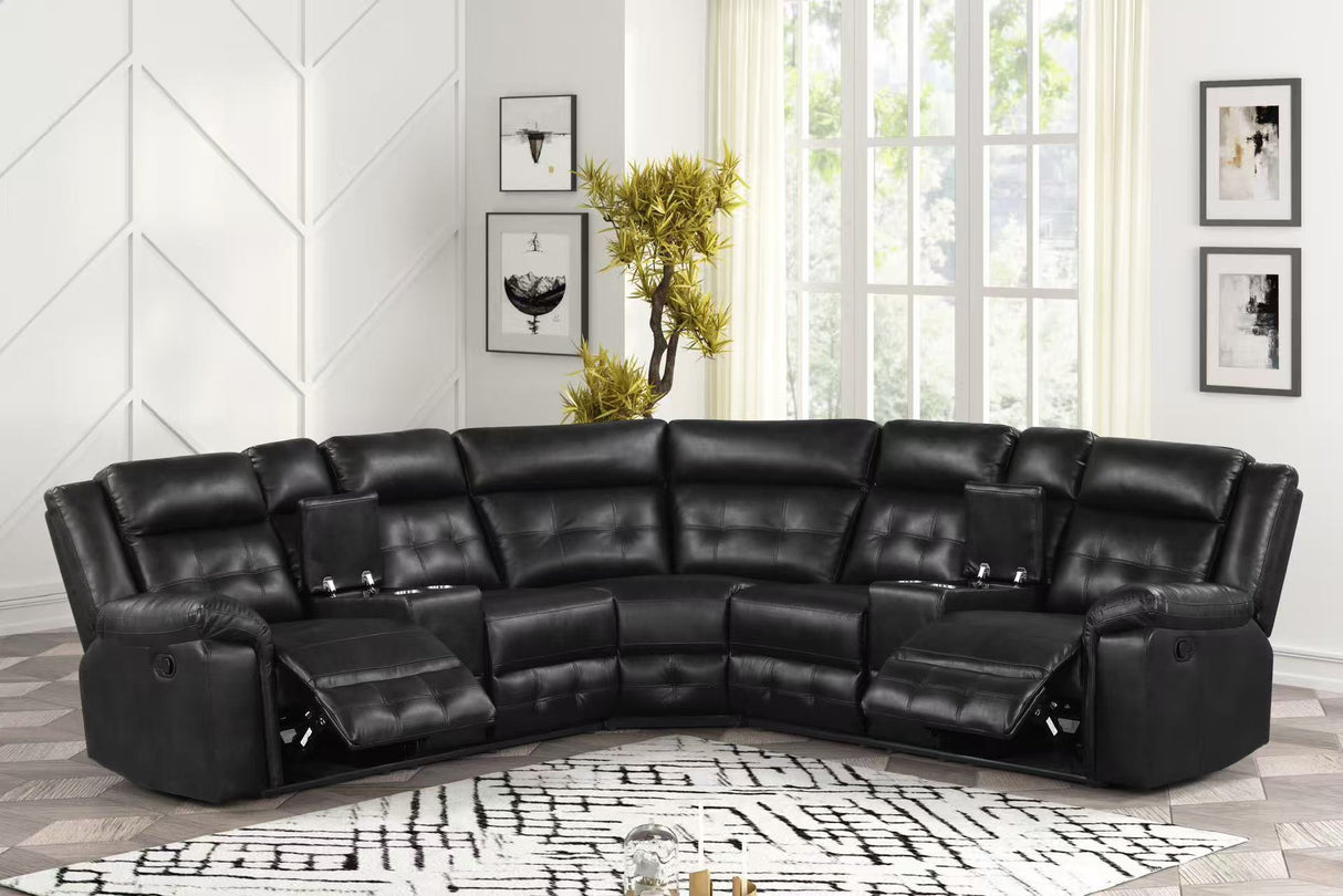 Jacob Black Reclining Sectional from Happy Homes - Luna Furniture