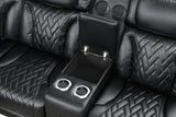Barcelona Black Power Reclining Sectional (Power Headrests) from Happy Homes - Luna Furniture
