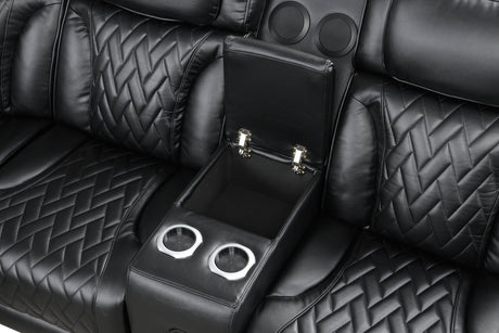 Barcelona Black Power Reclining Sectional from Happy Homes - Luna Furniture