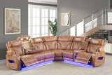 Barcelona Brown Power Reclining Sectional (Power Headrests) from Happy Homes - Luna Furniture
