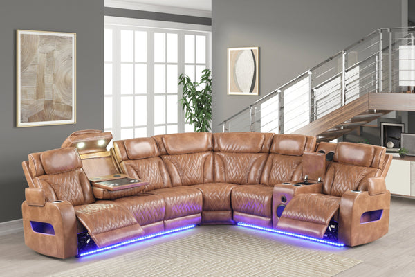 Barcelona Brown Power Reclining Sectional