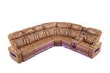 Barcelona Brown Power Reclining Sectional (Power Headrests) from Happy Homes - Luna Furniture
