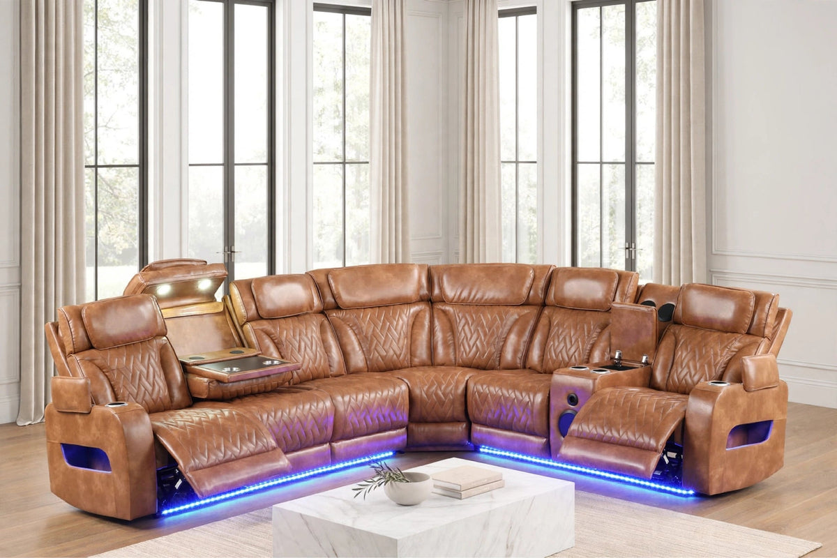 Barcelona Brown Power Reclining Sectional