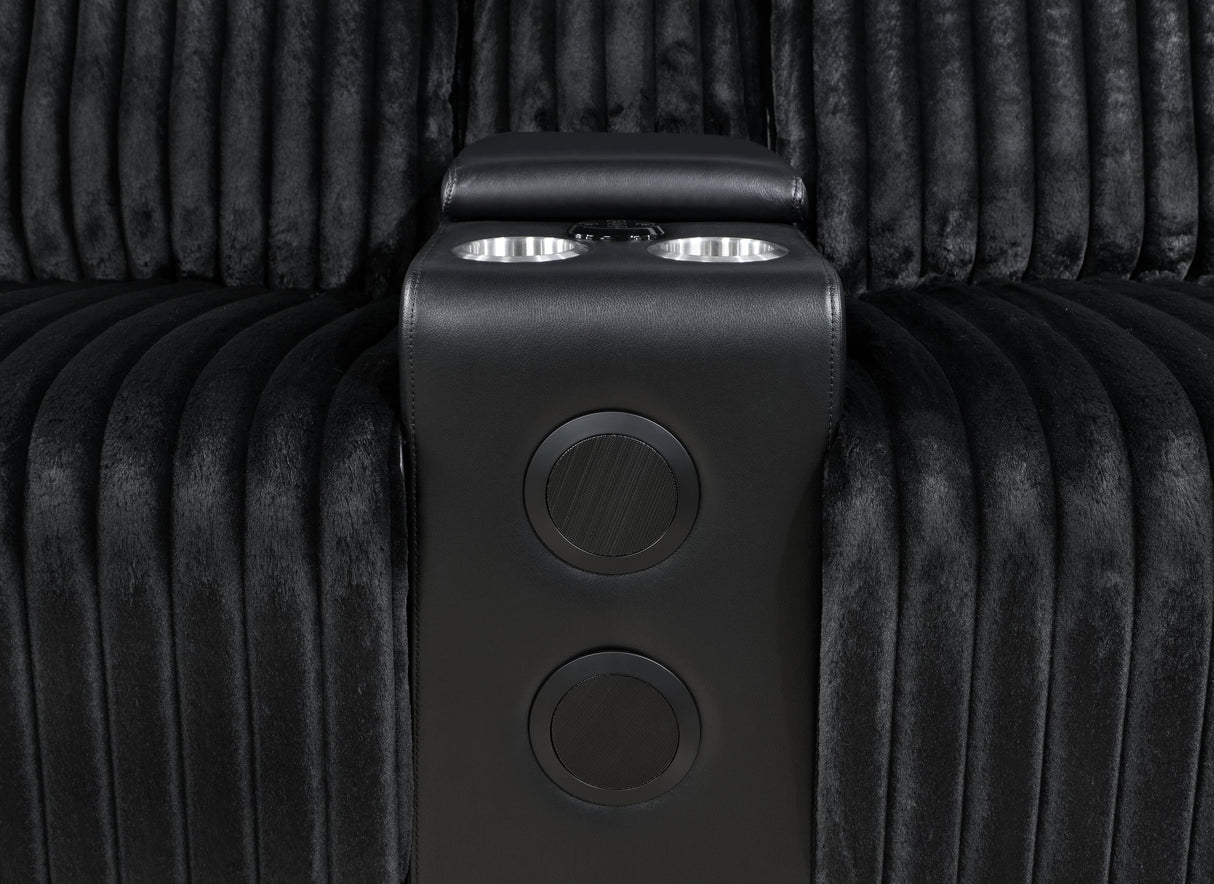 Flash Black Power Reclining Sectional from Happy Homes - Luna Furniture