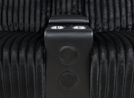 Flash Black Power Reclining Sectional from Happy Homes - Luna Furniture