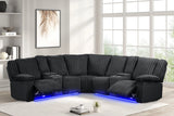 Flash Black Power Reclining Sectional from Happy Homes - Luna Furniture