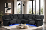 Flash Black Power Reclining Sectional from Happy Homes - Luna Furniture