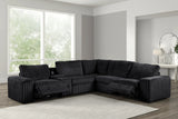 Amelia Onyx Power Reclining Sectional with Bluetooth Speakers from Happy Homes - Luna Furniture