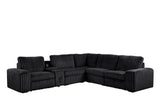 Amelia Onyx Power Reclining Sectional with Bluetooth Speakers from Happy Homes - Luna Furniture