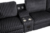 Amelia Onyx Power Reclining Sectional with Bluetooth Speakers from Happy Homes - Luna Furniture