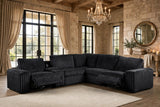 Amelia Onyx Power Reclining Sectional with Bluetooth Speakers from Happy Homes - Luna Furniture