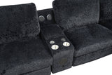 Amelia Black Power Reclining Sectional with Bluetooth Speakers from Happy Homes - Luna Furniture