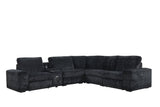 Amelia Black Power Reclining Sectional with Bluetooth Speakers from Happy Homes - Luna Furniture