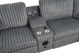 Amelia Charcoal Power Reclining Sectional with Storage Console Bluetooth Speakers from Happy Homes - Luna Furniture