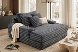 Puflo Charcoal Oversized Chaise from Happy Homes - Luna Furniture