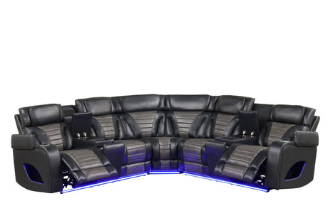 Ibiza Black Power Reclining Sectional from Happy Homes - Luna Furniture