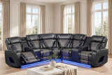 Ibiza Black Power Reclining Sectional