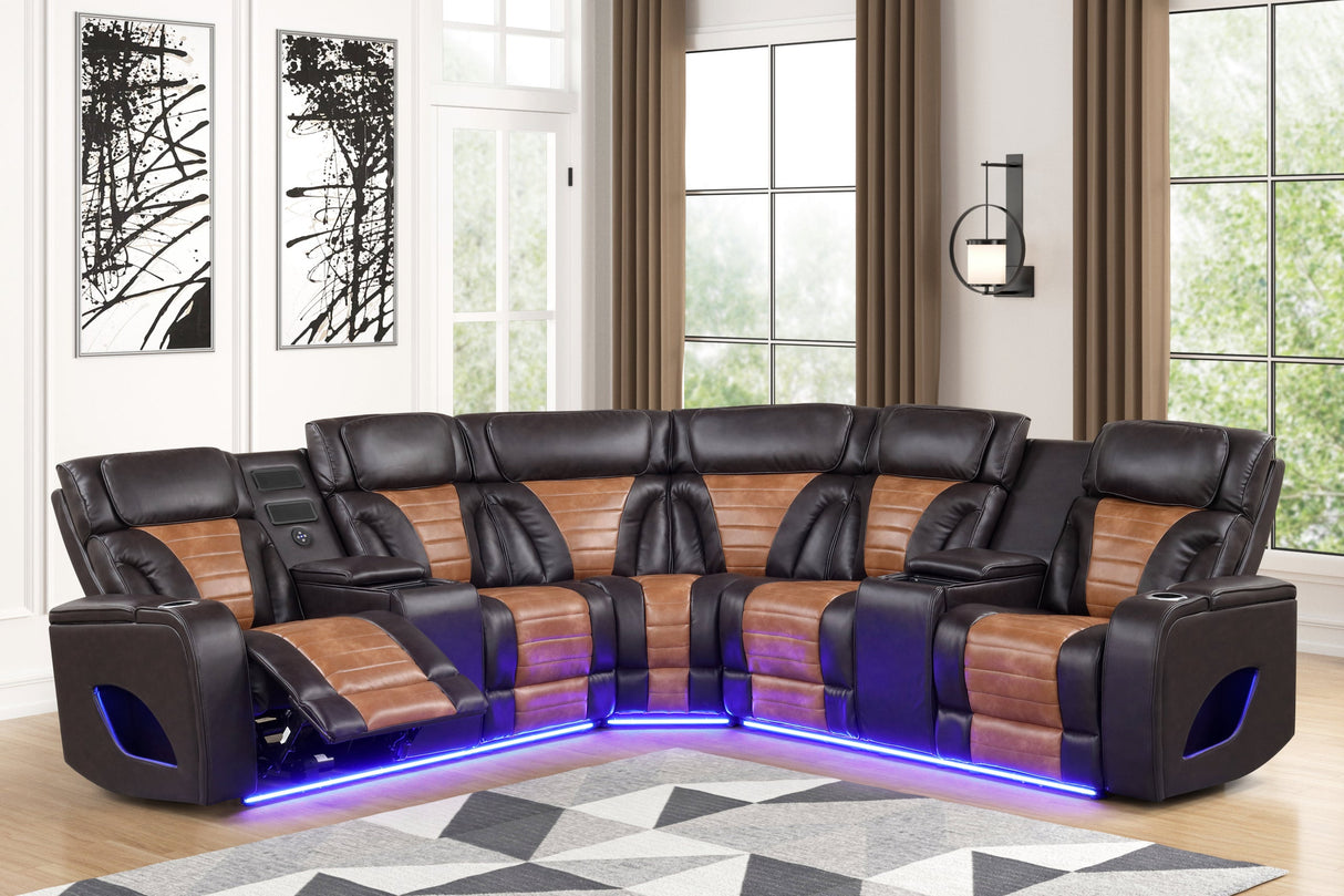 Ibiza Brown Power Reclining Sectional from Happy Homes - Luna Furniture