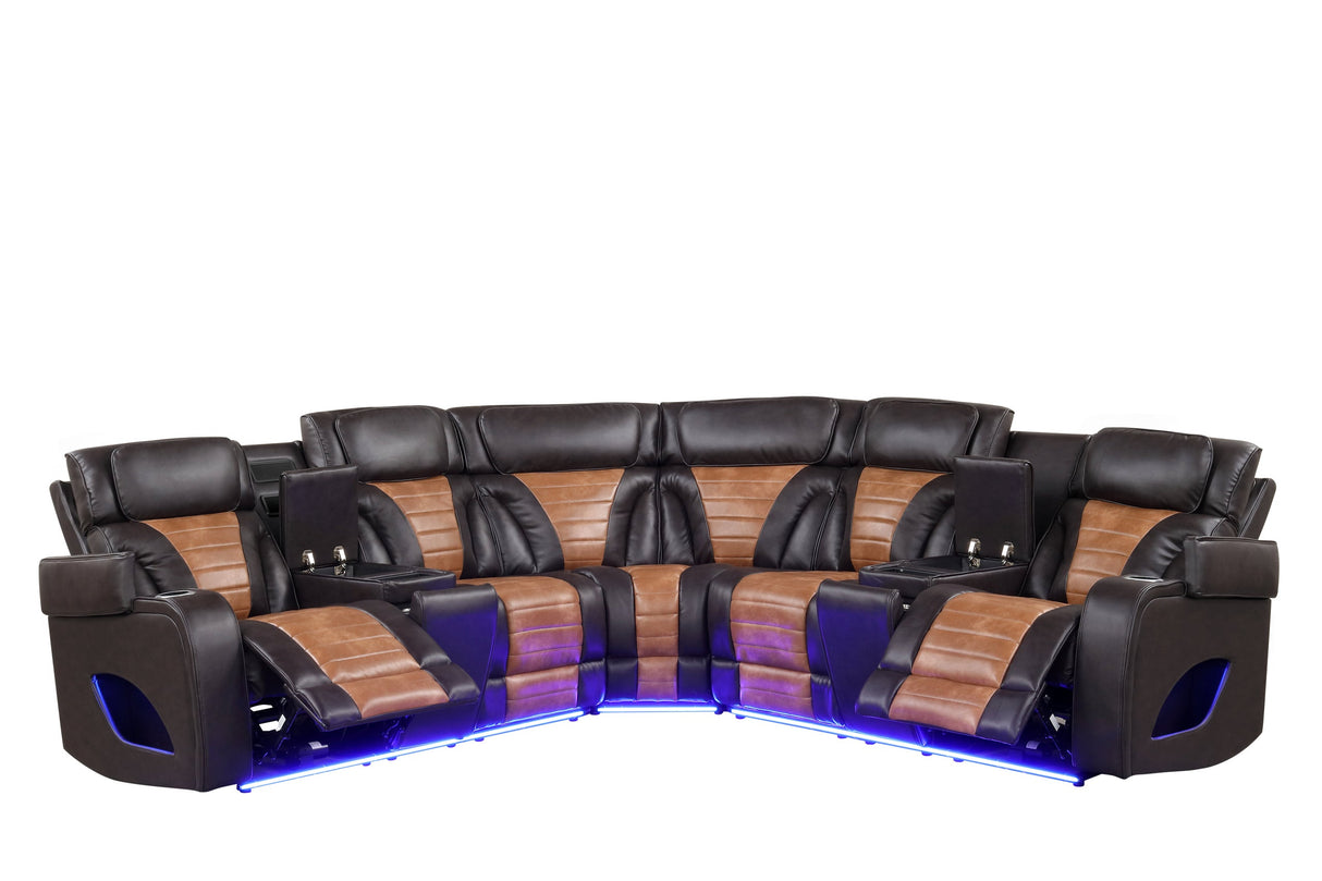 Ibiza Brown Power Reclining Sectional from Happy Homes - Luna Furniture