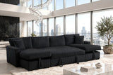 July Black Double Storage Chaise Sectional with Pull Out Bed from Happy Homes - Luna Furniture