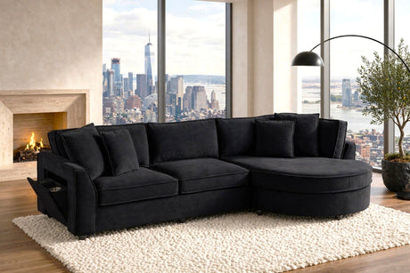 Elva Black Sectional from Happy Homes - Luna Furniture