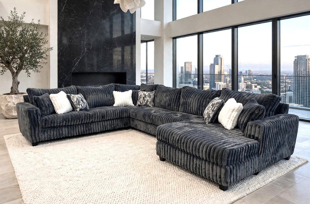 Volna Charcoal Sectional from Happy Homes - Luna Furniture