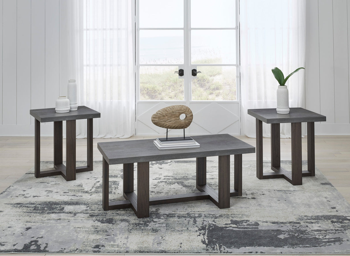 Dynnford Gray/Brown Table (Set of 3) from Ashley - Luna Furniture