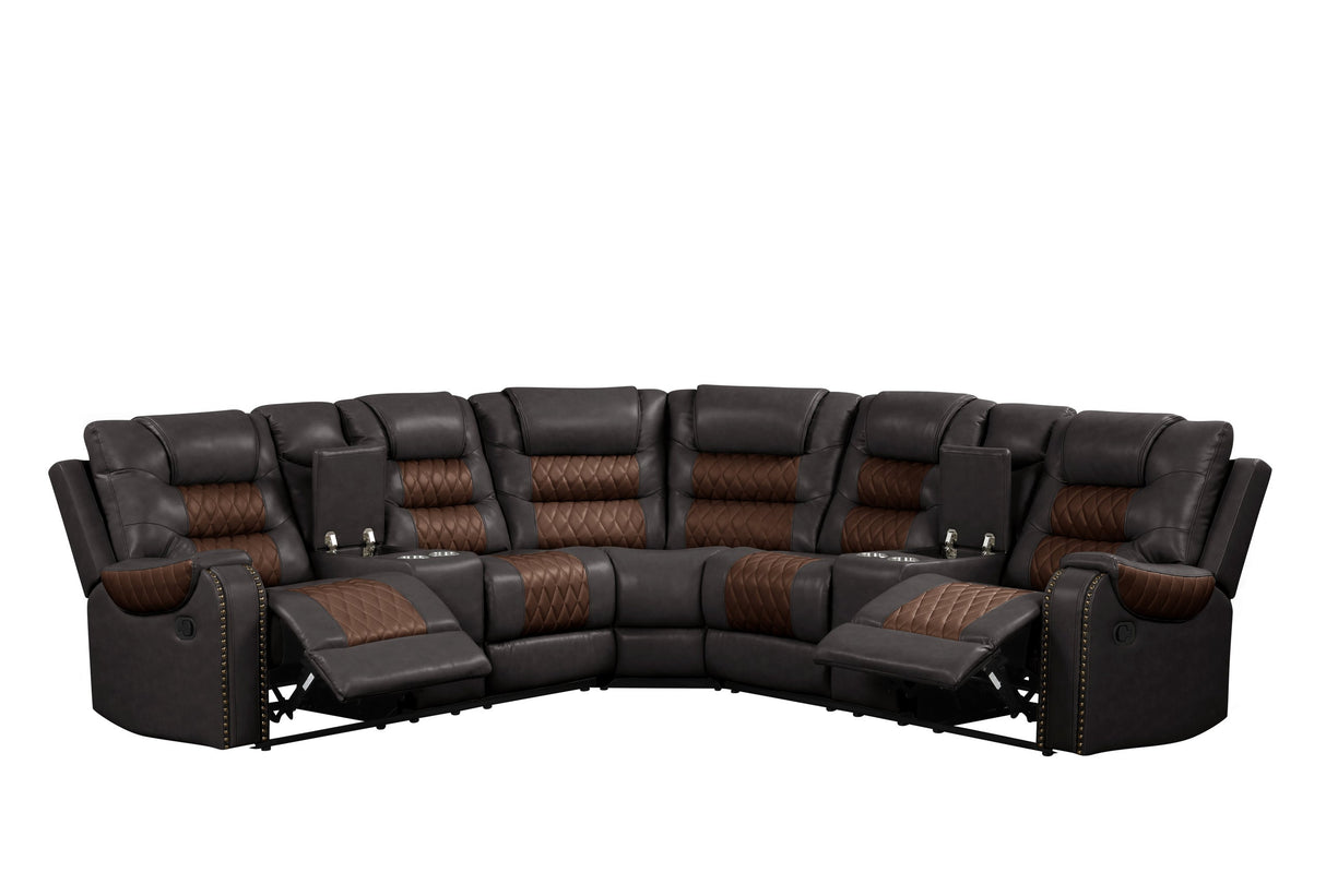 Jordon Two-Tone Brown Reclining Sectional