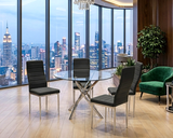 Hilla Black/Silver Glass Top 5-Piece Dining Set from Happy Homes - Luna Furniture