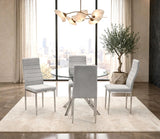 Hilla Gray/Silver Glass Top 5-Piece Dining Set from Happy Homes - Luna Furniture
